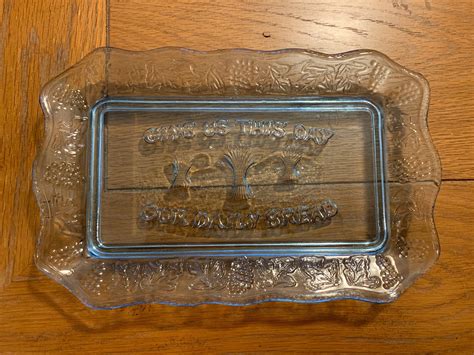 Give Us This Day Our Daily Bread Platter Tray Blue Etsy