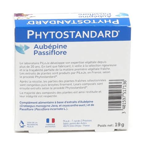 Pileje Phytostandard aubépine passiflore comprimé Trouble du sommeil