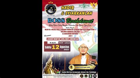 Live Boss Bersholawat Bersama Abah Hisyam Lmsi Sholawat Di Lapangan