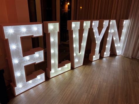 Personalised Light Up LED Letters Hire Big Bash Events