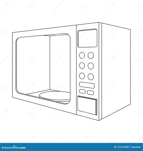 Microwave Oven Outline Drawing Stock Vector Illustration Of Icon