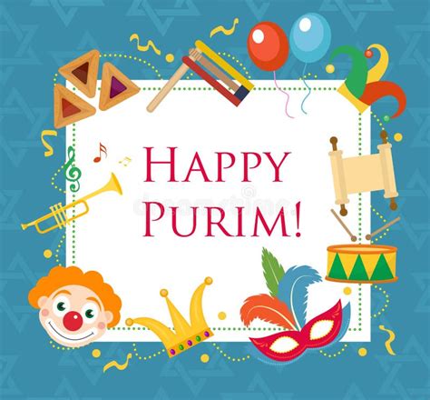 Purim Feliz Feriado Judaico Ilustração do Vetor Ilustração de