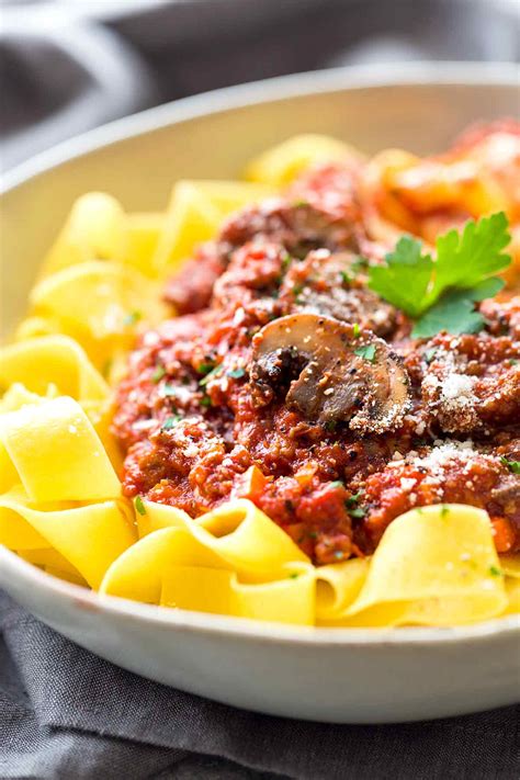 Beef Bolognese Sauce with Pappardelle Pasta - Jessica Gavin