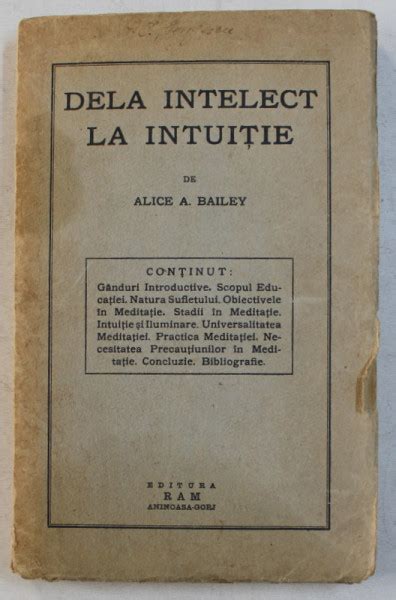 Dela Intelect La Intuitie De Alice A Bailey