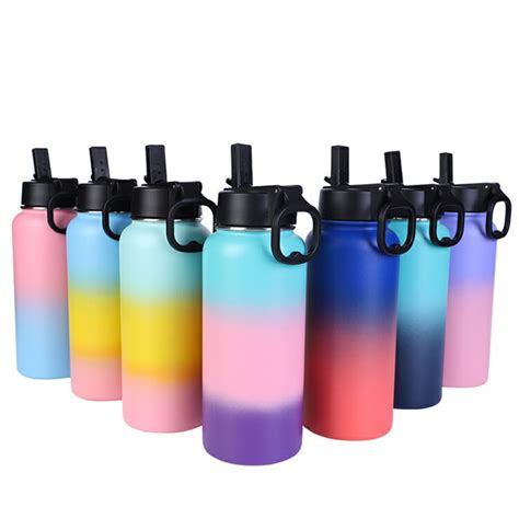 Insulated Water Bottle With Straw Oz Stainless Steel Thermo Flask