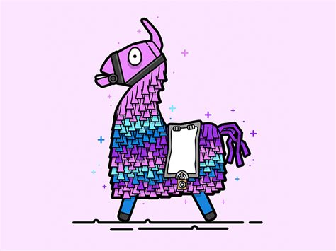 Fortnite Loot Llama Vector Illustration by Christine Wilde on Dribbble