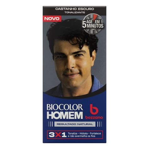 Tintura Bozzano Biocolor Homem Castanho Escuro Marrom