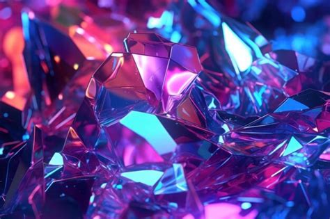 Premium Photo Iridescent Gemstone Crystal Diamonds Background