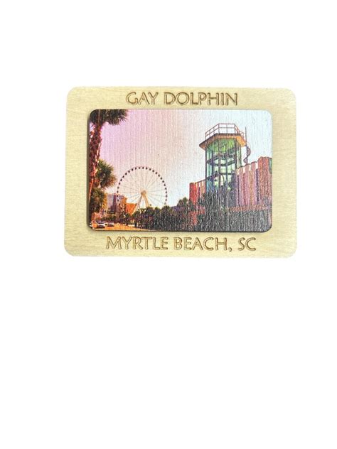 Wood Gay Dolphin Picture Magnet Gay Dolphin Gift Cove