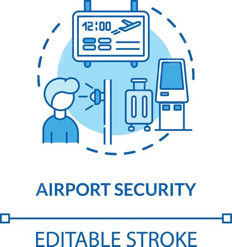 Icono De Concepto De Seguridad Aeroportuaria Sistema De Seguridad