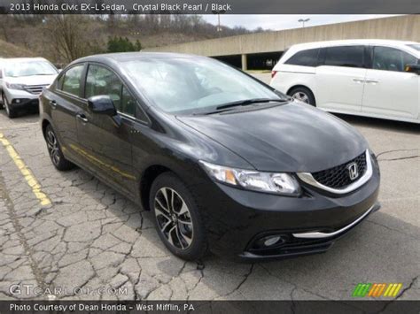 Crystal Black Pearl 2013 Honda Civic EX L Sedan Black Interior