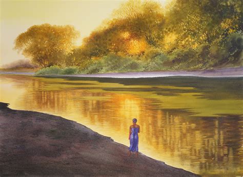 New Treasure Art Gallery — Min Wae Aung Landscape Watercolors