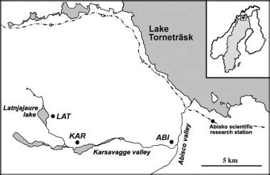 Tornetr Sk Area In Northern Sweden Black Circles Indicate The Location