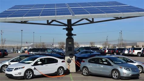 Solar Charging Station Powered Stations For Electric Vehicles Mobile In ...