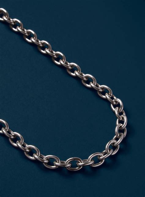 Waterproof Chunky Mm L Silver Stainless Steel Oval Cable Chain