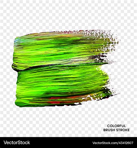 Abstract Watercolor Green Brush Strokes Isolated Vector Image