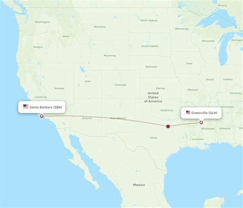 All Flight Routes From Greenville To Santa Barbara Glh To Sba Flight