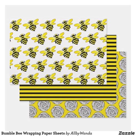 Bumble Bee Wrapping Paper Sheets Zazzle