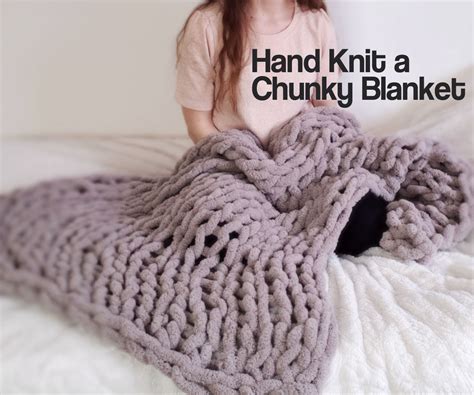 Easy Chunky Hand Knitted Blanket In One Hour Steps With Pictures