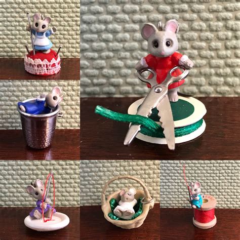 Tiny Mice Miniatures Sew Sew Tiny Mice Ornaments Hallmark Mice