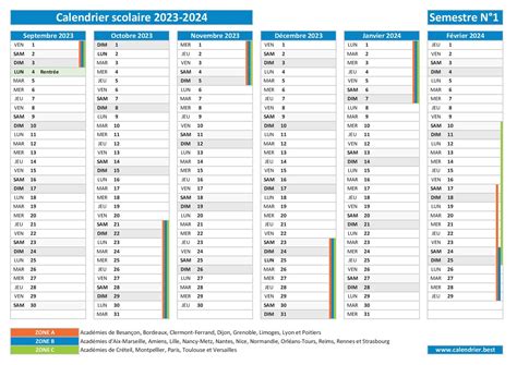 Calendrier Scolaire 2023 2024 à Consulter Télécharger Et Imprimer En Pdf