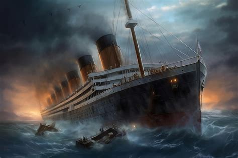 Premium Ai Image Tragic Sinking Of The Rms Titanic Ai