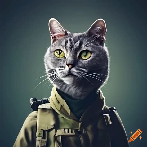 Anthropomorphic Cat In Russian Military Uniform On Craiyon