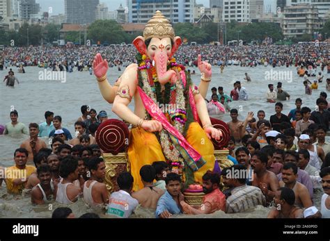 Mumbai Maharashtra India Southeast Asia Last Day Of The Ganesh