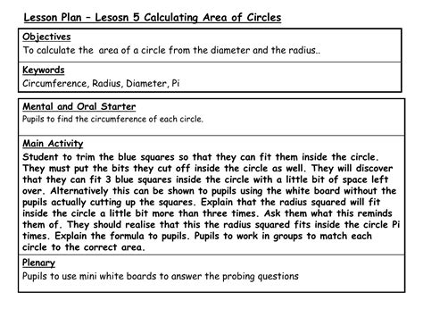 Lesson 6 Area Of Circles