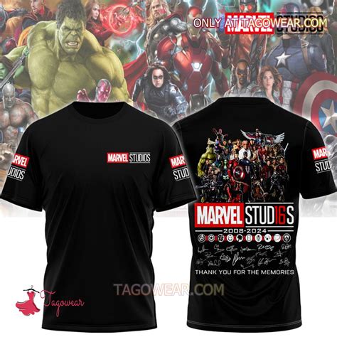 Marvel Studios Thank You For The Memories 2008 2024 Signatures T Shirt