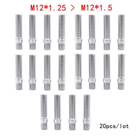 20PCS M12 1 25 TO M12 1 5 WHEEL STUD CONVERSION TALL LUG BOLTS TO STUDS