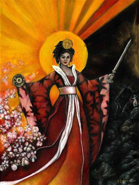 Amaterasu Painting Japanese Sun Goddess Of Light Andselflove Etsy