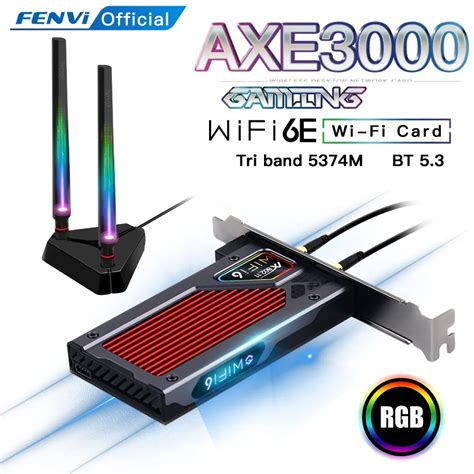 Fenvi Wi Fi付きワイヤレスネットワークカード Bluetooth FV AXE3000 2 4g 5ghz 6g 5374mbps