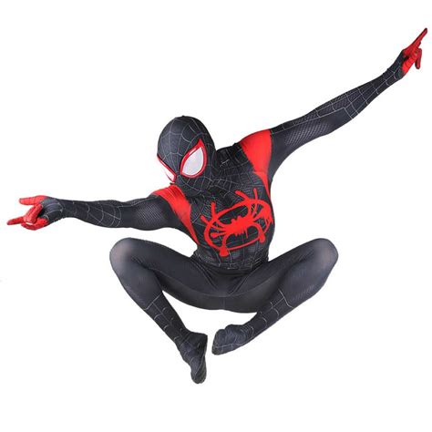 Schwarz Spiderman Miles Morales Halloween Cosplay Kostüm Erwachsene