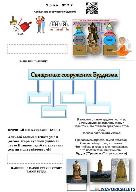 Священные сооружения Буддизма worksheet