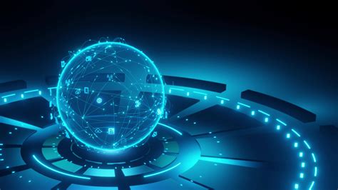 Globe Network Technology Background On Hud Interface Blue Coloured
