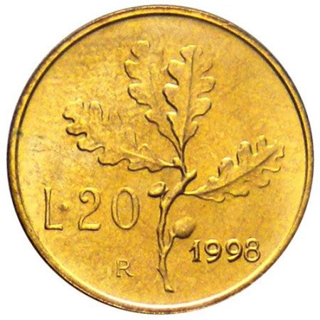 1998 20 Lire Italia Rama De Quercus Mynumi