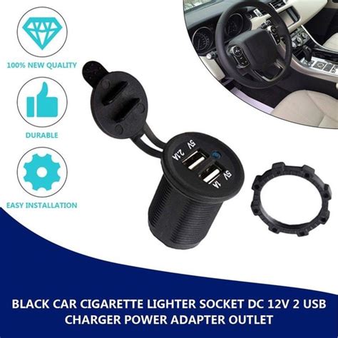 Guangdong Spirit Fu Siyah Araba Çakmak Soketi Dc 12V 2 Usb Fiyatı