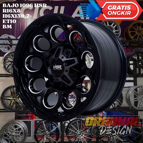 Jual Velg Mobil Ring 16 HSR BAJO R16 Lebar 8 Loabng 6 Et10 Black