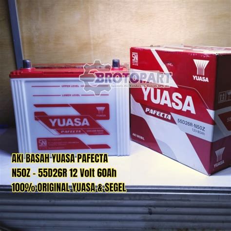 Jual Aki Yuasa N50Z PF 12v 60Ah Original Accu Basah Jakarta Timur