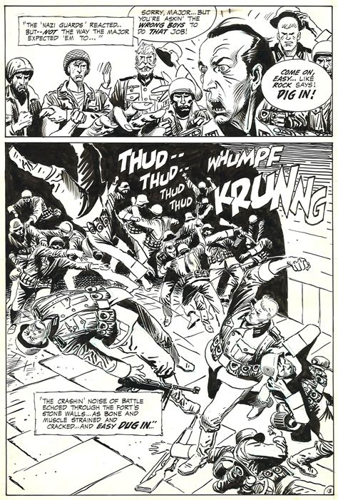 Our Army At War P Par Joe Kubert Planche Originale Comic