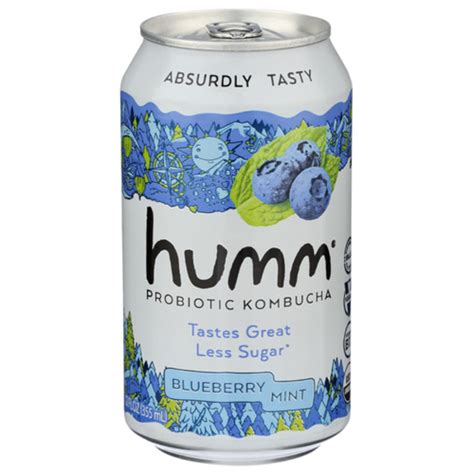 Sprouts Farmers Market Humm Kombucha Blueberry Mint Probiotic Kombucha