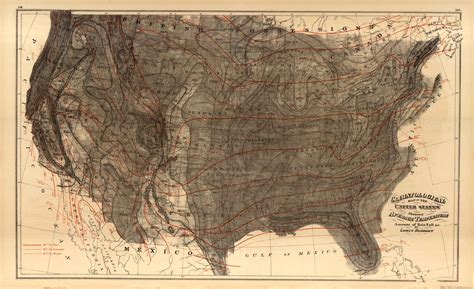 Grays 1876 Map Climatological Map Of The United States Showing The Average Temp And Average