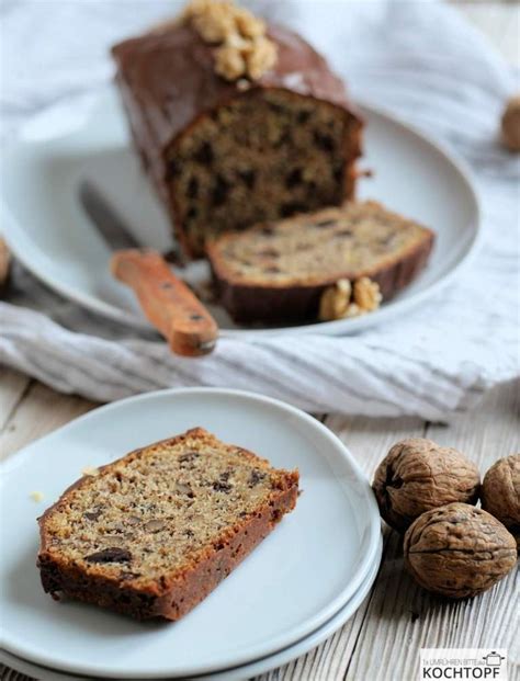 Kleiner Walnuss Kastenkuchen mit Schokolade Rum 1x umrühren bitte