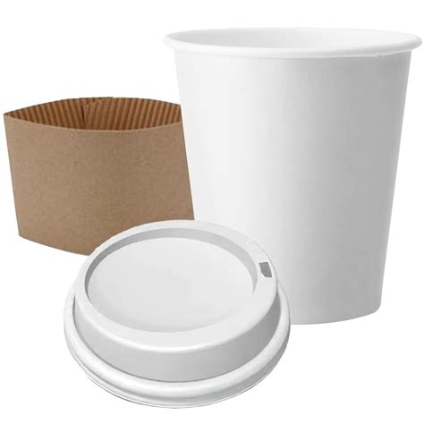 Vaso De Polipapel Oz Blanco Con Tapa Y Collar N Cc