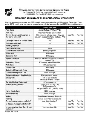 Fillable Online Insurance Ohio Medicare Advantage Plan Comparison