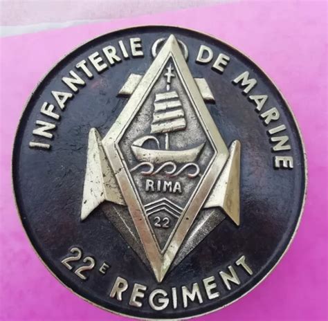 INSIGNE MILITAIRE TROUPES de marines coloniales 22ème RIMA EUR 35 00