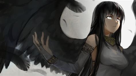 black haired angel female anime character #angel anime girls #Mabinogi ...