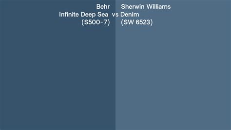 Behr Infinite Deep Sea S Vs Sherwin Williams Denim Sw