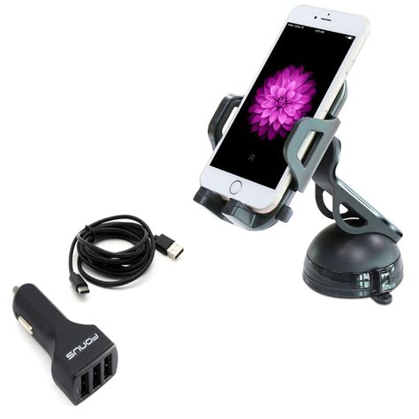 3 Port USB 36W Charger W Windshield Dash Car Mount For Sonim XP8 XP3